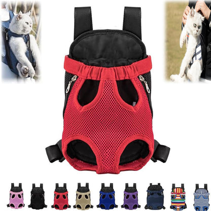 Cat Carrier, cat backpack, Cat Carrier with Leg Holes, Cat Carrier Adjustable for Puppy Carrier for Small Cats 0-15 Lbs, Pet Cat Front Chest Carriers Backpacks, Legs Out, Easy-Fit (Large,Style E)