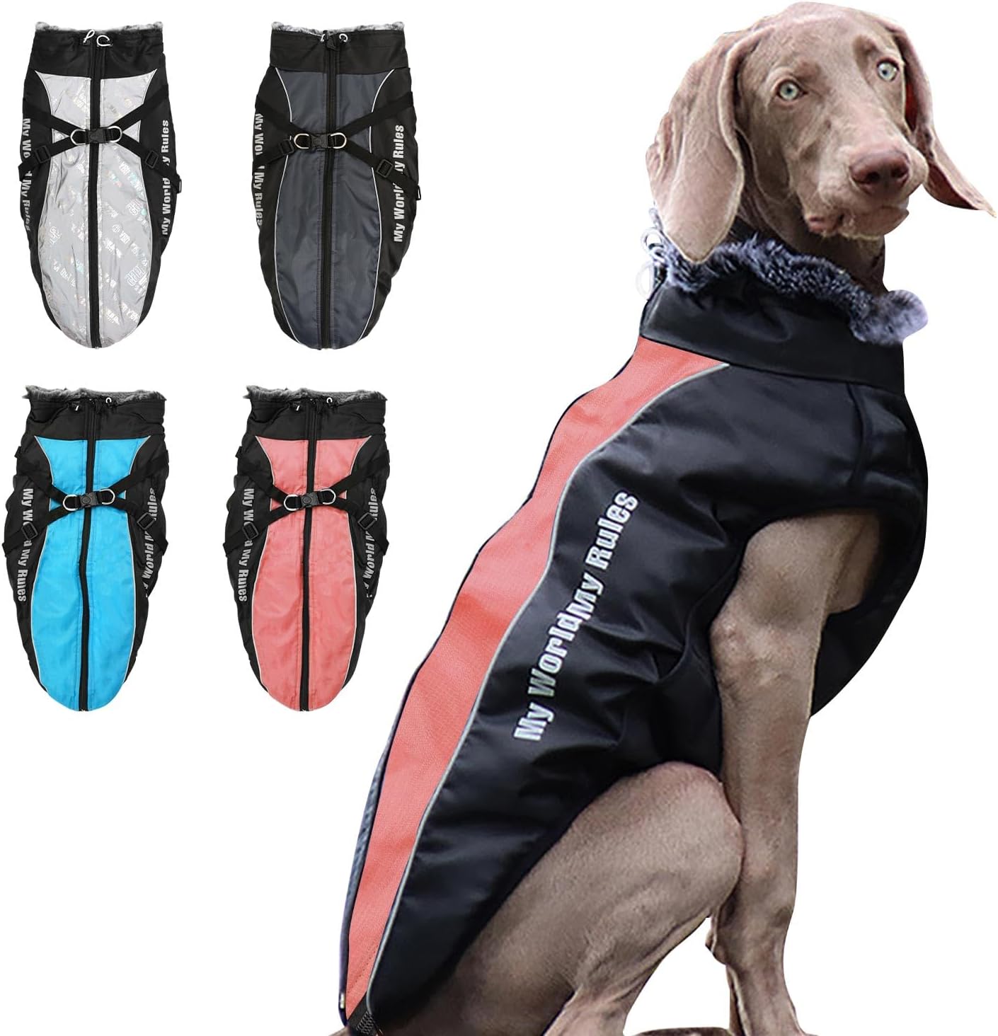 Traje de algodón para Perro, Chaquetas para Perros con Bandas Reflectantes, Abrigo de Invierno Impermeable para Mascotas Ropa，cálida a Prueba de Viento