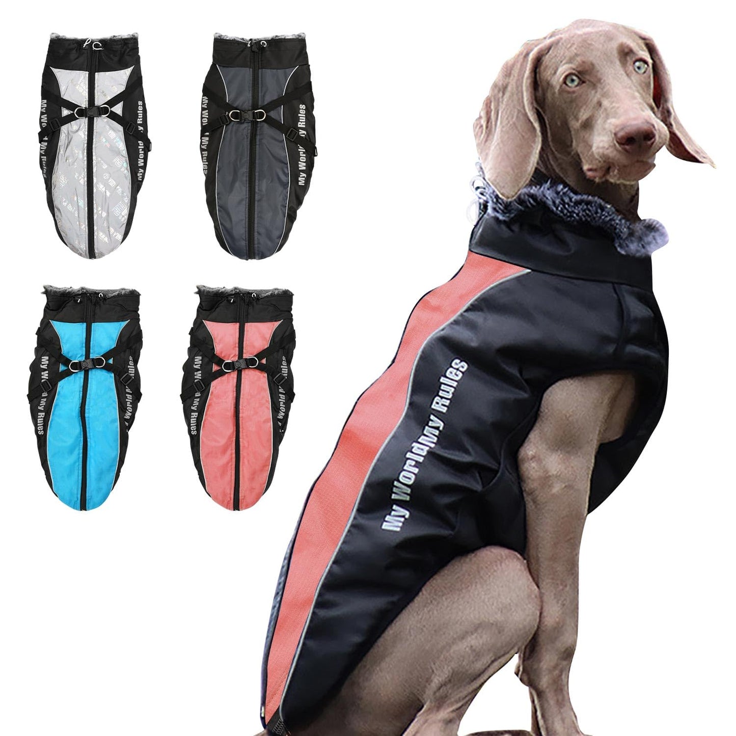Traje de algodón para Perro, Chaquetas para Perros con Bandas Reflectantes, Abrigo de Invierno Impermeable para Mascotas Ropa，cálida a Prueba de Viento