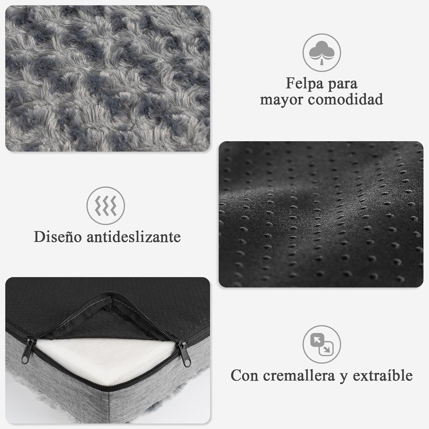 Arien Cama Ortopédica para Perros Grandes, Almohadillas para Jaulas Con Funda Extraíble y Suave Piel Sintética, Lavable Con Fondo Antideslizante