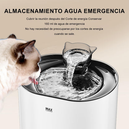 MXCOCO Bebedero para Gato con Luz LED, 74oz/2.2 L Fuente de Agua para Gatos, Fuente para Mascotas con Bomba Ultra Silenciosa, Dispensador con Filtros de Agua para Gatos, Perros y Mascotas, Sin BPA