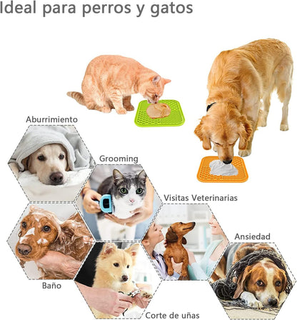 COOLKITALENT Alfombrilla para Lamer Perros con Ventosa, 2 Piezas Lick Mat para Perros y Gatos sin BPA, Super Ventosas para Bañarse, Arreglarse, Entrenar y Cuidado de Las Garras