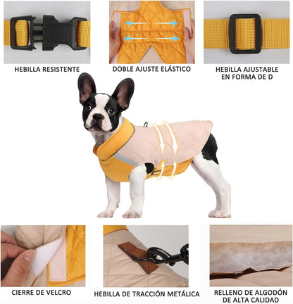 Chaleco para Perro, Ropa de Invierno para Mascotas,Chaqueta Térmica Impermeable y Resistente al Viento con Banda Reflectante, Protección contra El Viento de Moda Abrigos para Perros (2XL)