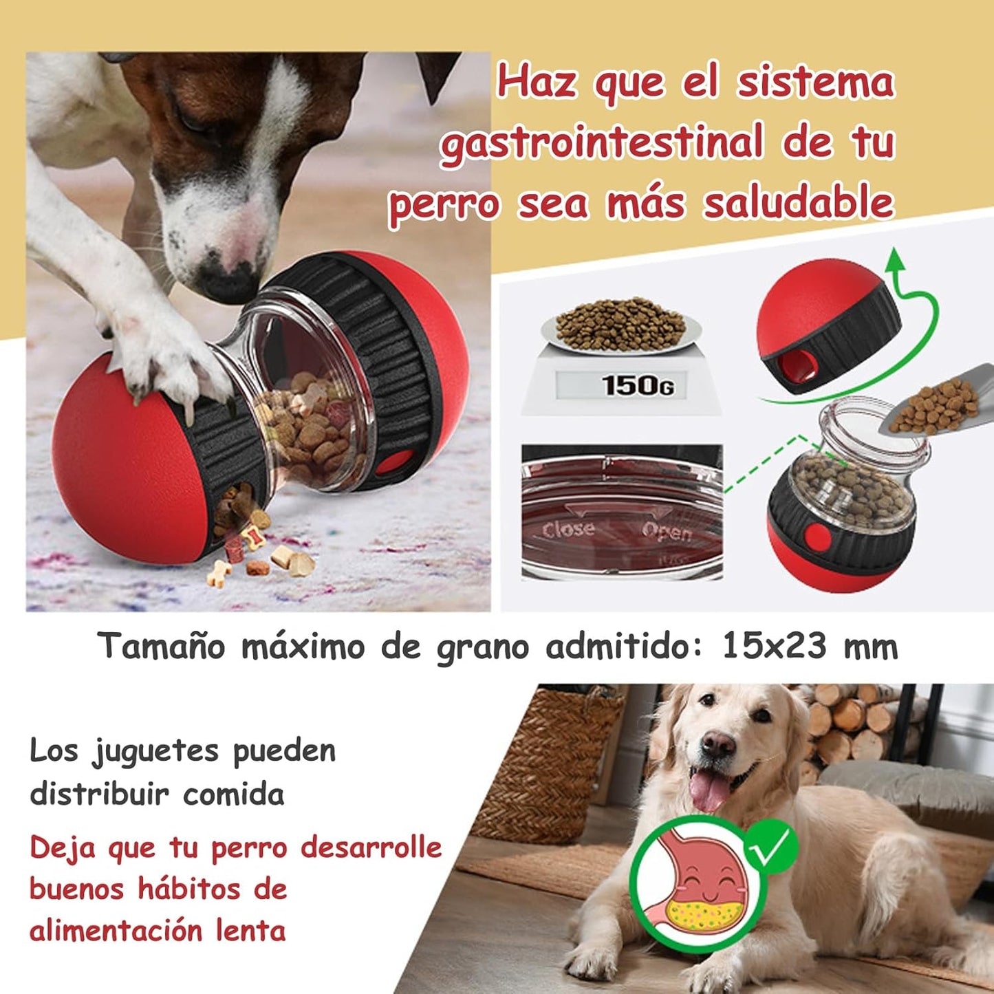 NXQAPUO 2 Juguetes interactivos para Perro, Juguetes antiestres para Perros, alimentación Lenta, adecuados para Perros, Gatos, Juguetes interactivos.