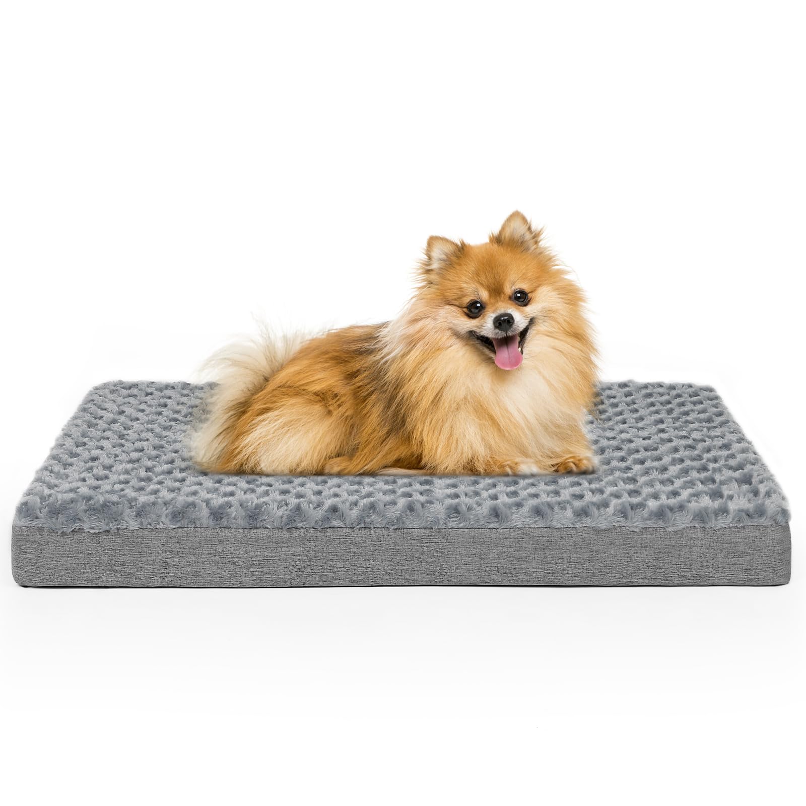 Arien Cama Ortopédica para Perros Grandes, Almohadillas para Jaulas Con Funda Extraíble y Suave Piel Sintética, Lavable Con Fondo Antideslizante