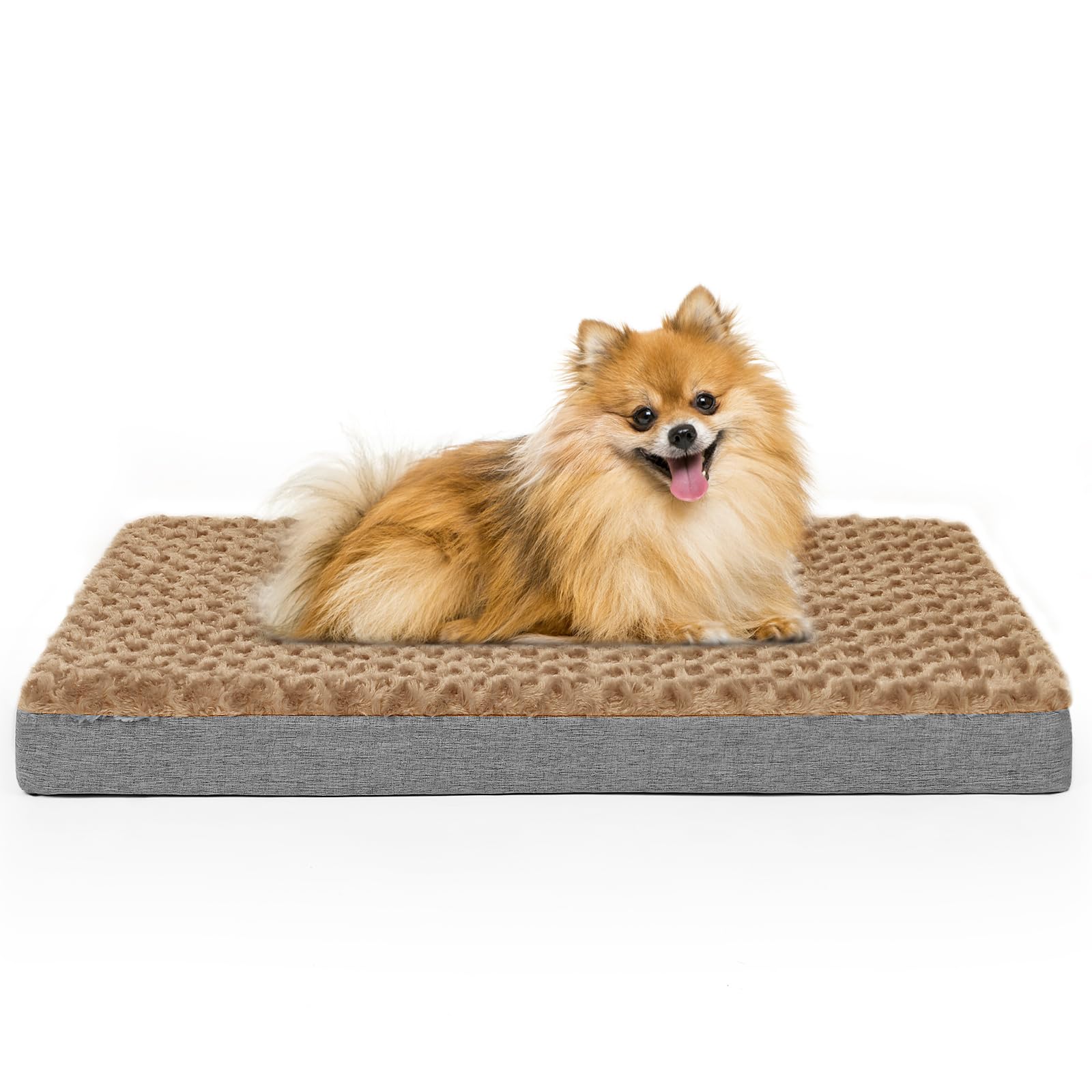 Arien Cama Ortopédica para Perros Grandes, Almohadillas para Jaulas Con Funda Extraíble y Suave Piel Sintética, Lavable Con Fondo Antideslizante