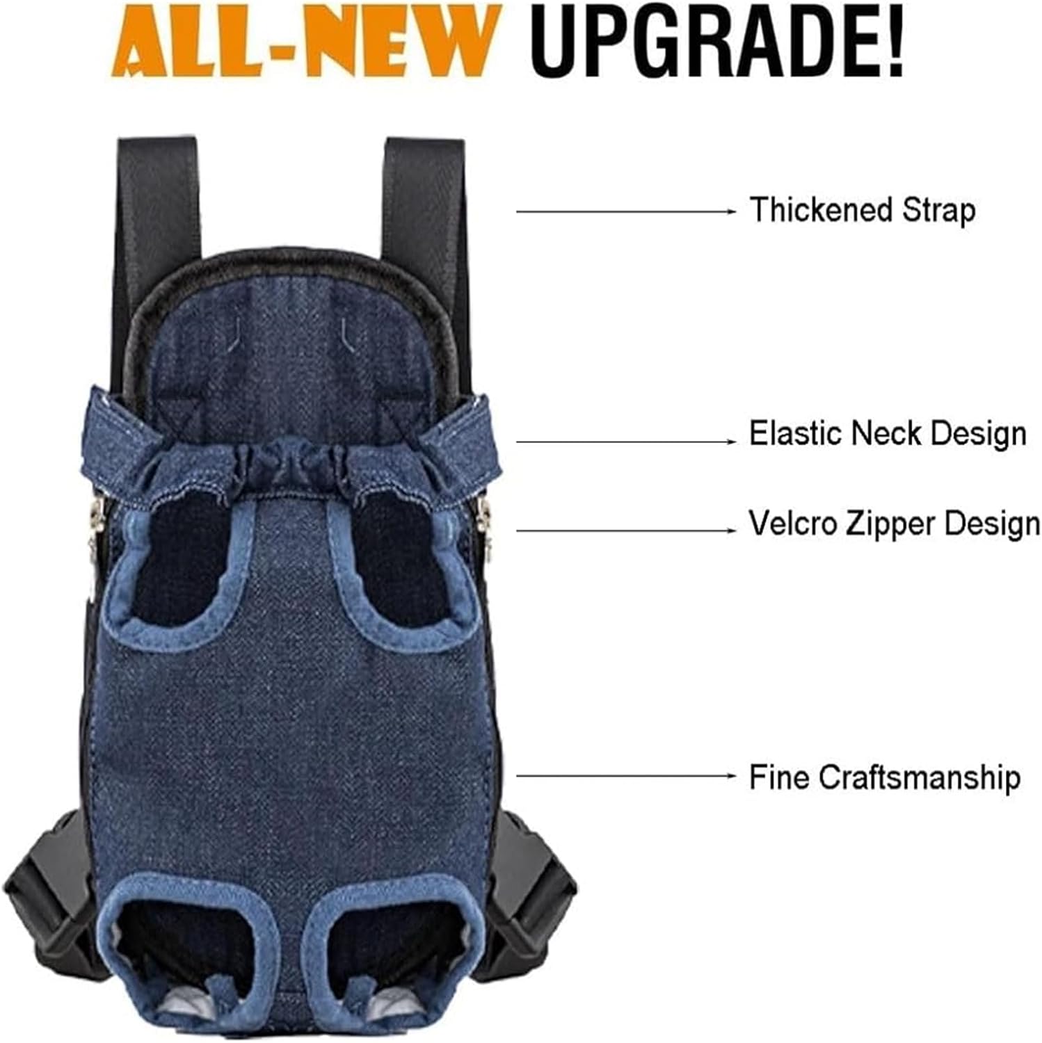 Cat Carrier, cat backpack, Cat Carrier with Leg Holes, Cat Carrier Adjustable for Puppy Carrier for Small Cats 0-15 Lbs, Pet Cat Front Chest Carriers Backpacks, Legs Out, Easy-Fit (Large,Style E)