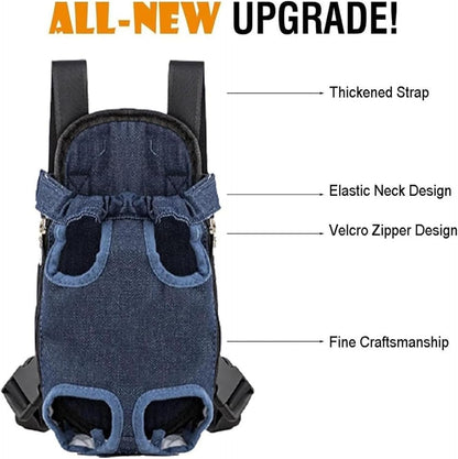 Cat Carrier, cat backpack, Cat Carrier with Leg Holes, Cat Carrier Adjustable for Puppy Carrier for Small Cats 0-15 Lbs, Pet Cat Front Chest Carriers Backpacks, Legs Out, Easy-Fit (Large,Style E)