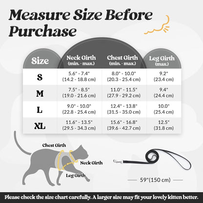 rabbitgoo Juego de arnés y correa para gatos para caminar a prueba de escape, chaleco suave ajustable para gatitos con tira reflectante para gatos extra pequeños y pequeños, arnés cómodo para el aire libre a prueba de choke