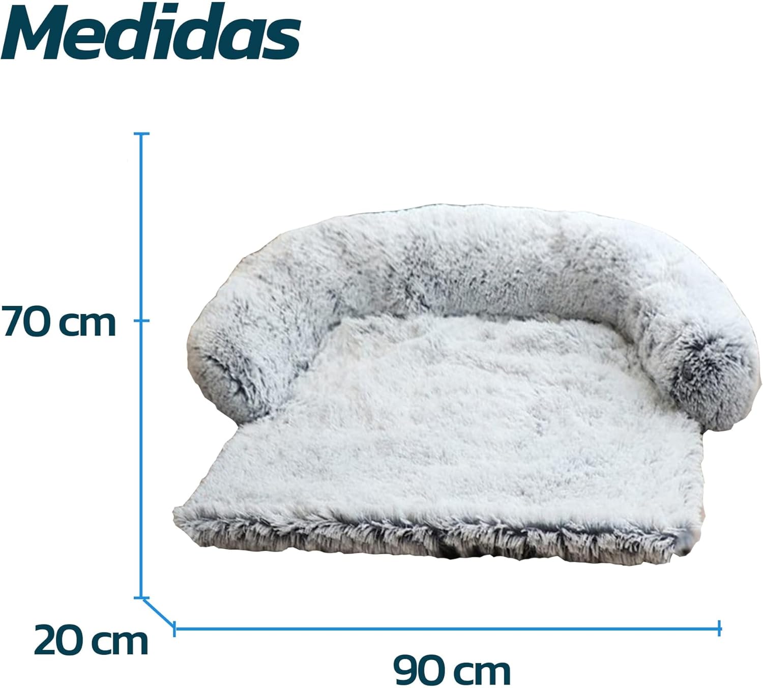 Bluelander Cama para Perro, Todo Tipo de Razas, Cama para Perros Suavecita, Fabricado con Algodón y Felpa de Calidad, Cama para Gato, Tapete para Sofa, Apto para Lavadora (Gris, Mediano)