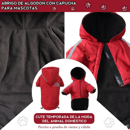 Abrigo para Perro, Abrigo para Perros para Clima Frío, Abrigos de Invierno Impermeable para Mascotas, Engrosar para Mantenerse Caliente Suéter para Perro con Sombrero