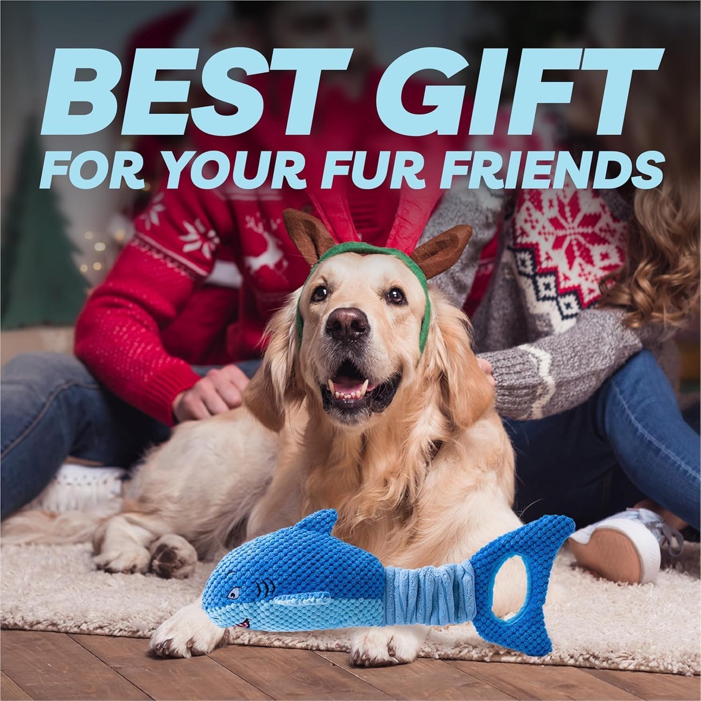 LEGEND SANDY Dog Toys Crinkle Blue Shark