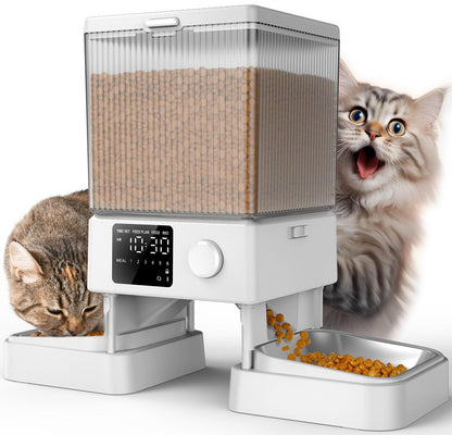 oneisall Comedero Automático para Gatos con Wi - Fi 5G, Adecuado para Dos Gatos/Perros Pequeños y Medianos. Dispensador de 5 litros / 20 Tazas de Alimentos con Control por Aplicación(Negro)