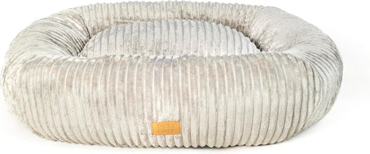 PET&CHEF Cama con Memory Foam para Perros, diseño antiestrés, Cama Lavable con Funda extraíble, Moderna, Felpa ultrasuave, Soporte ortopédico Memory Foam, Base Impermeable (Plata, Small)
