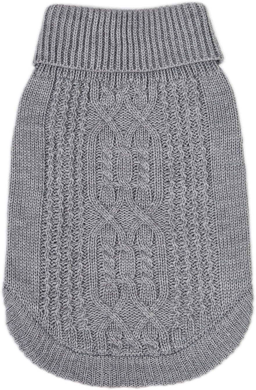 Suéter de cuello alto de punto, sin mangas, ropa de gato, ropa cálida de invierno, para gatos o perros pequeños en temporada fría (M, gris)