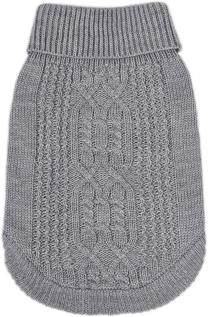 Suéter de cuello alto de punto, sin mangas, ropa de gato, ropa cálida de invierno, para gatos o perros pequeños en temporada fría (M, gris)