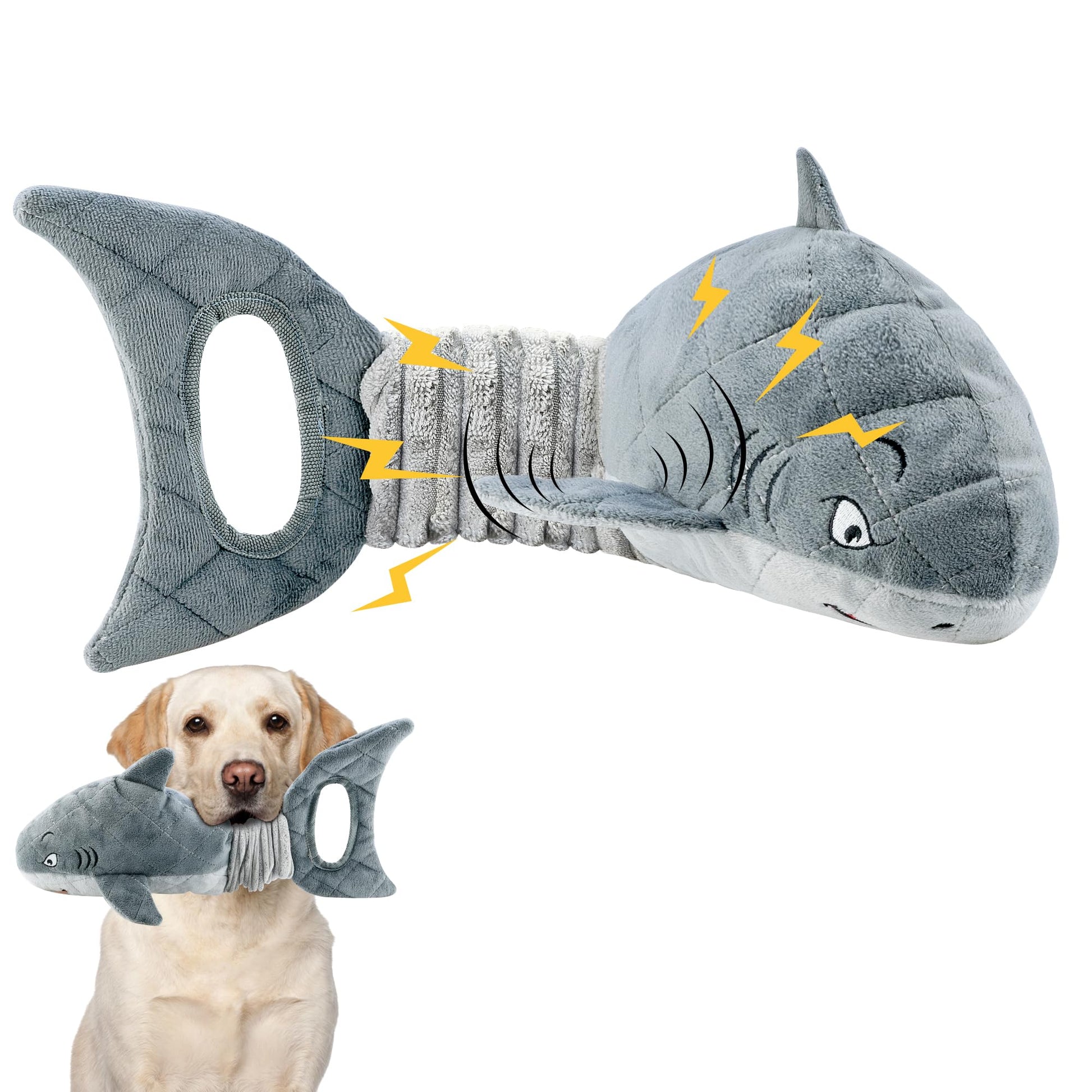 LEGEND SANDY Dog Toys Crinkle Blue Shark