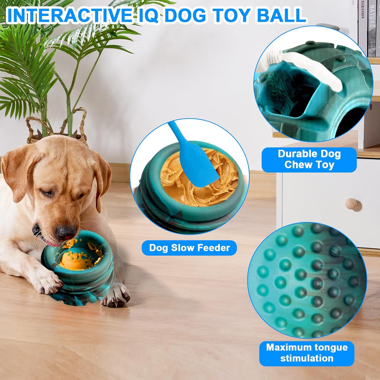 Yipetor Juguete para Perro, Juguete de Golosinas Congeladas, dispensador de golosinas, Goma rellenables congelables, Fáciles Limpiar, Interactivo (Grande)