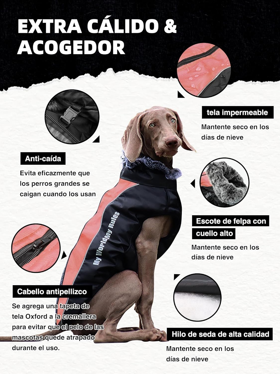 Traje de algodón para Perro, Chaquetas para Perros con Bandas Reflectantes, Abrigo de Invierno Impermeable para Mascotas Ropa，cálida a Prueba de Viento