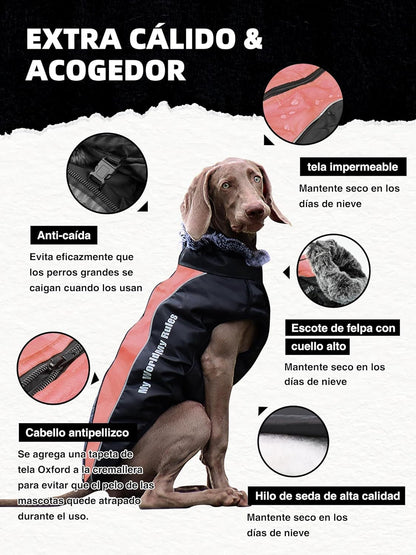 Traje de algodón para Perro, Chaquetas para Perros con Bandas Reflectantes, Abrigo de Invierno Impermeable para Mascotas Ropa，cálida a Prueba de Viento