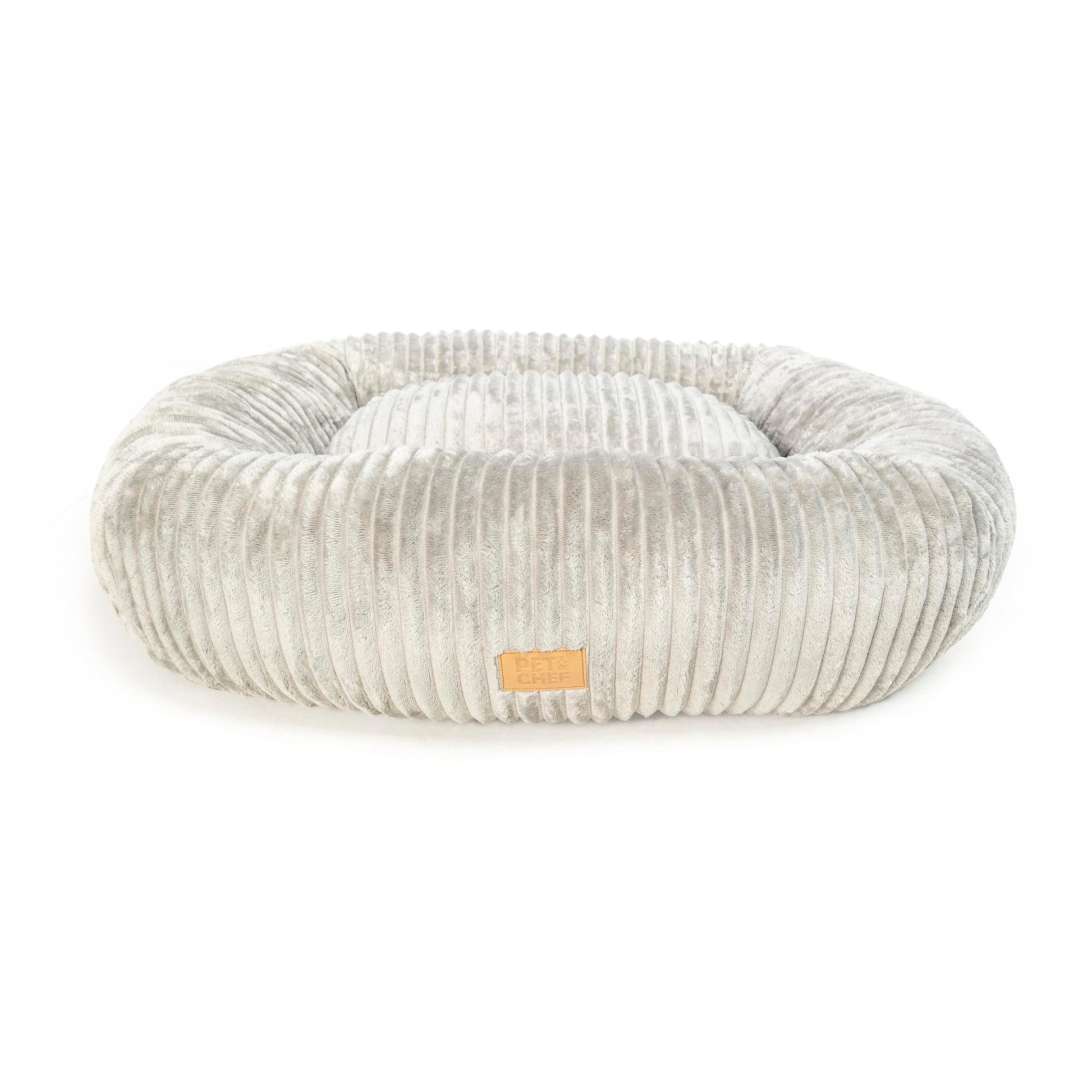 PET&CHEF Cama con Memory Foam para Perros, diseño antiestrés, Cama Lavable con Funda extraíble, Moderna, Felpa ultrasuave, Soporte ortopédico Memory Foam, Base Impermeable (Plata, Small)