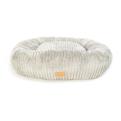 PET&CHEF Cama con Memory Foam para Perros, diseño antiestrés, Cama Lavable con Funda extraíble, Moderna, Felpa ultrasuave, Soporte ortopédico Memory Foam, Base Impermeable (Plata, Small)