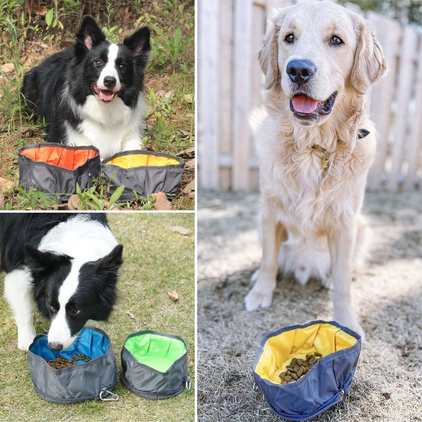 LumoLeaf Tazón plegable para perro, 1 paquete de cuencos plegables grandes y ligeros, para agua y alimentos para mascotas, perros, gatos con cremallera (8 tazas)