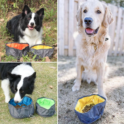 LumoLeaf Tazón plegable para perro, 1 paquete de cuencos plegables grandes y ligeros, para agua y alimentos para mascotas, perros, gatos con cremallera (8 tazas)
