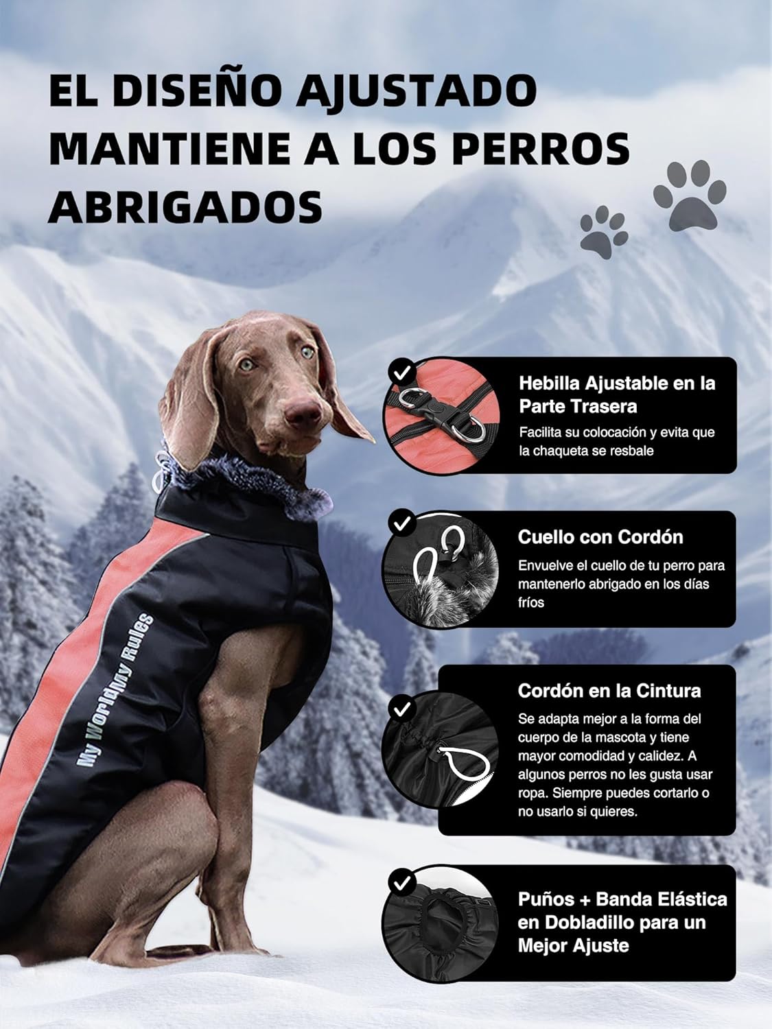 Traje de algodón para Perro, Chaquetas para Perros con Bandas Reflectantes, Abrigo de Invierno Impermeable para Mascotas Ropa，cálida a Prueba de Viento