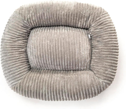 PET&CHEF Cama con Memory Foam para Perros, diseño antiestrés, Cama Lavable con Funda extraíble, Moderna, Felpa ultrasuave, Soporte ortopédico Memory Foam, Base Impermeable (Plata, Small)