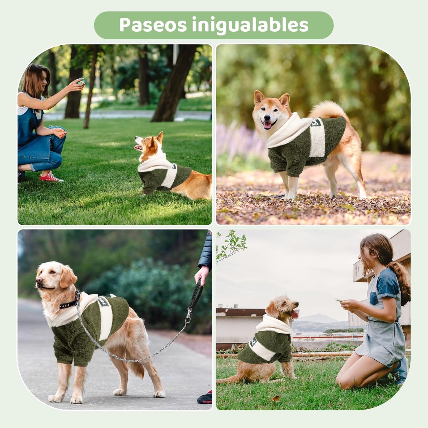 Sudadera para Perro, Sueter para Perros con Capucha, Ropa para Perro con Agujero para Correa, Sudaderas para Perros Medianos y Grandes en Clima frío