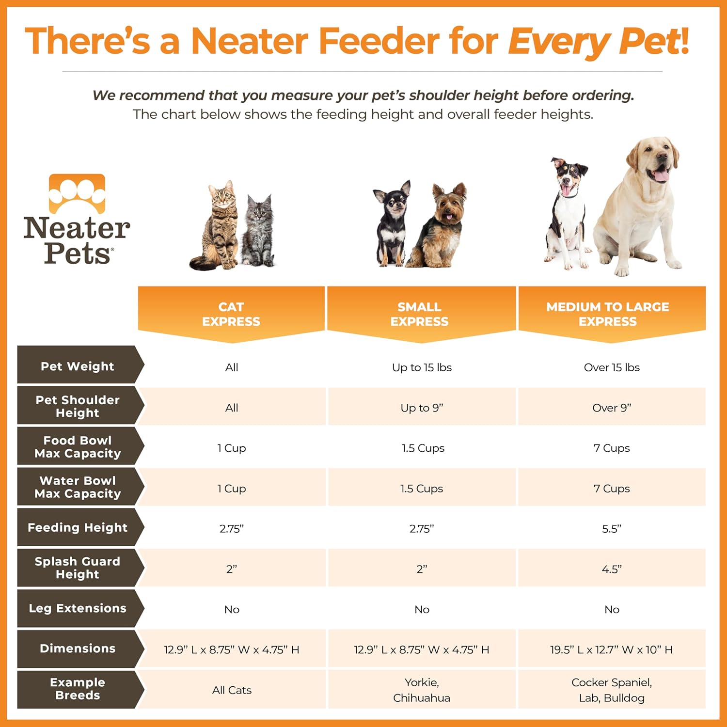 Neater Feeder Express (Perro pequeño), con Cuencos de Acero Inoxidable para Perros y comedero para Mascotas a Prueba de desorden