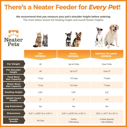 Neater Feeder Express (Perro pequeño), con Cuencos de Acero Inoxidable para Perros y comedero para Mascotas a Prueba de desorden