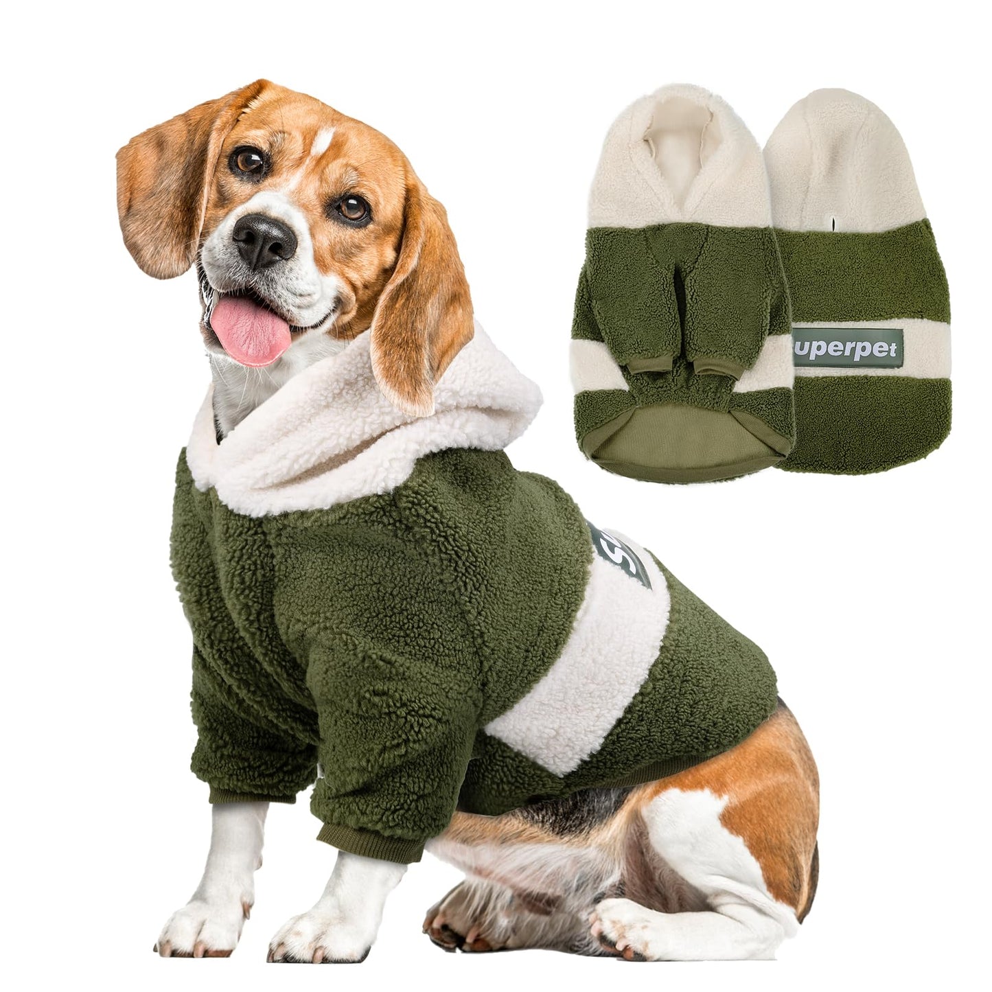 Sudadera para Perro, Sueter para Perros con Capucha, Ropa para Perro con Agujero para Correa, Sudaderas para Perros Medianos y Grandes en Clima frío