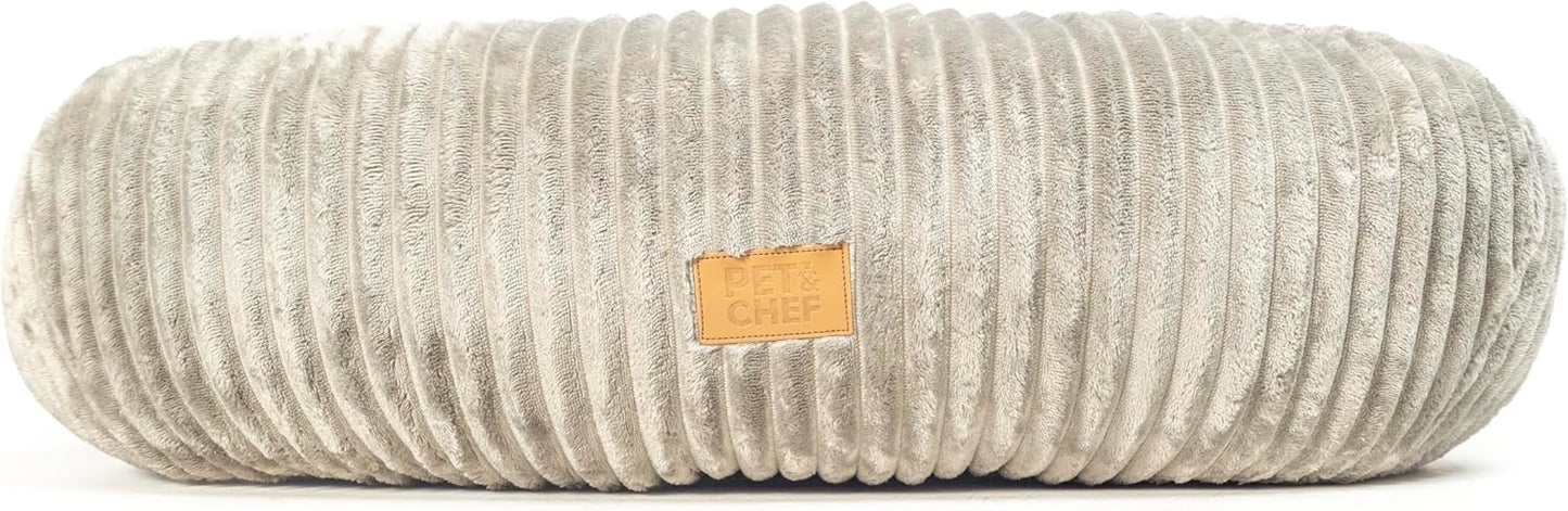 PET&CHEF Cama con Memory Foam para Perros, diseño antiestrés, Cama Lavable con Funda extraíble, Moderna, Felpa ultrasuave, Soporte ortopédico Memory Foam, Base Impermeable (Plata, Small)
