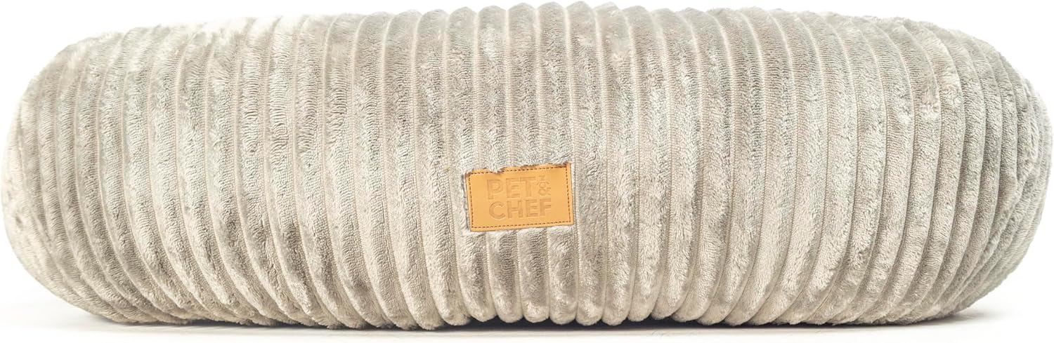 PET&CHEF Cama con Memory Foam para Perros, diseño antiestrés, Cama Lavable con Funda extraíble, Moderna, Felpa ultrasuave, Soporte ortopédico Memory Foam, Base Impermeable (Plata, Small)
