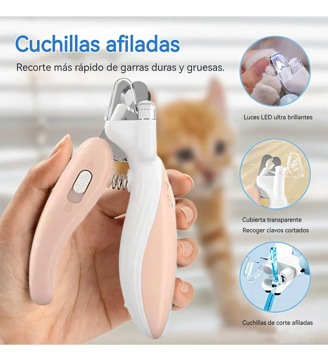 Cortador De Uñas Para Mascotas Con luz LED