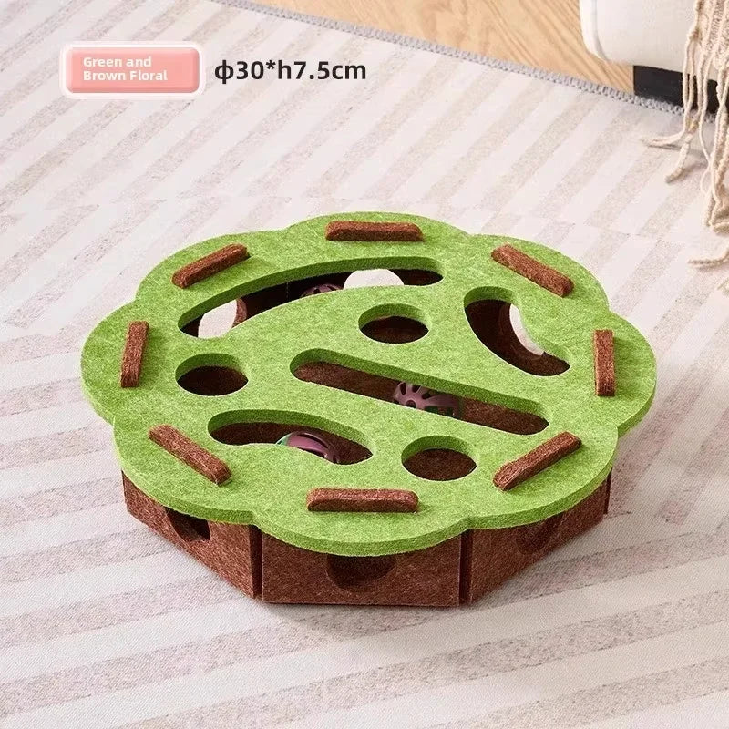 🧩 Caja de Juego de Fieltro con Pelota para Gatos
