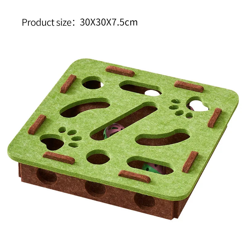 🧩 Caja Rompecabezas de Fieltro para Gatos
