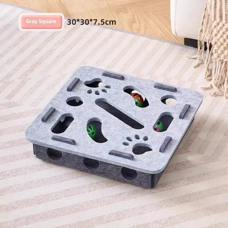 🧩 Caja de Juego de Fieltro con Pelota para Gatos