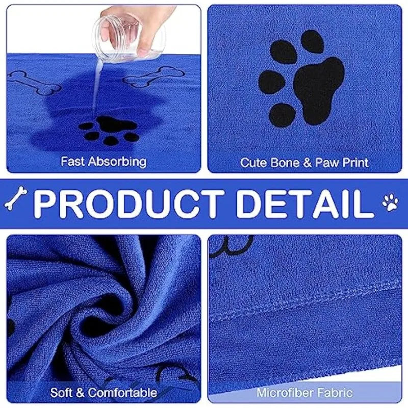 🧻 Toalla de Microfibra de Secado Rápido para Mascotas