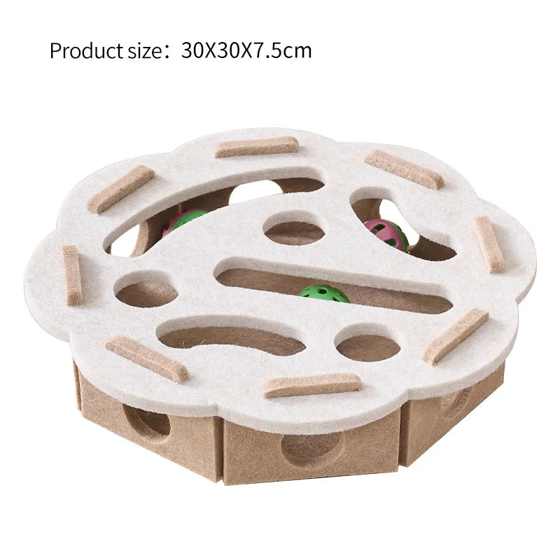 🧩 Caja Rompecabezas de Fieltro para Gatos