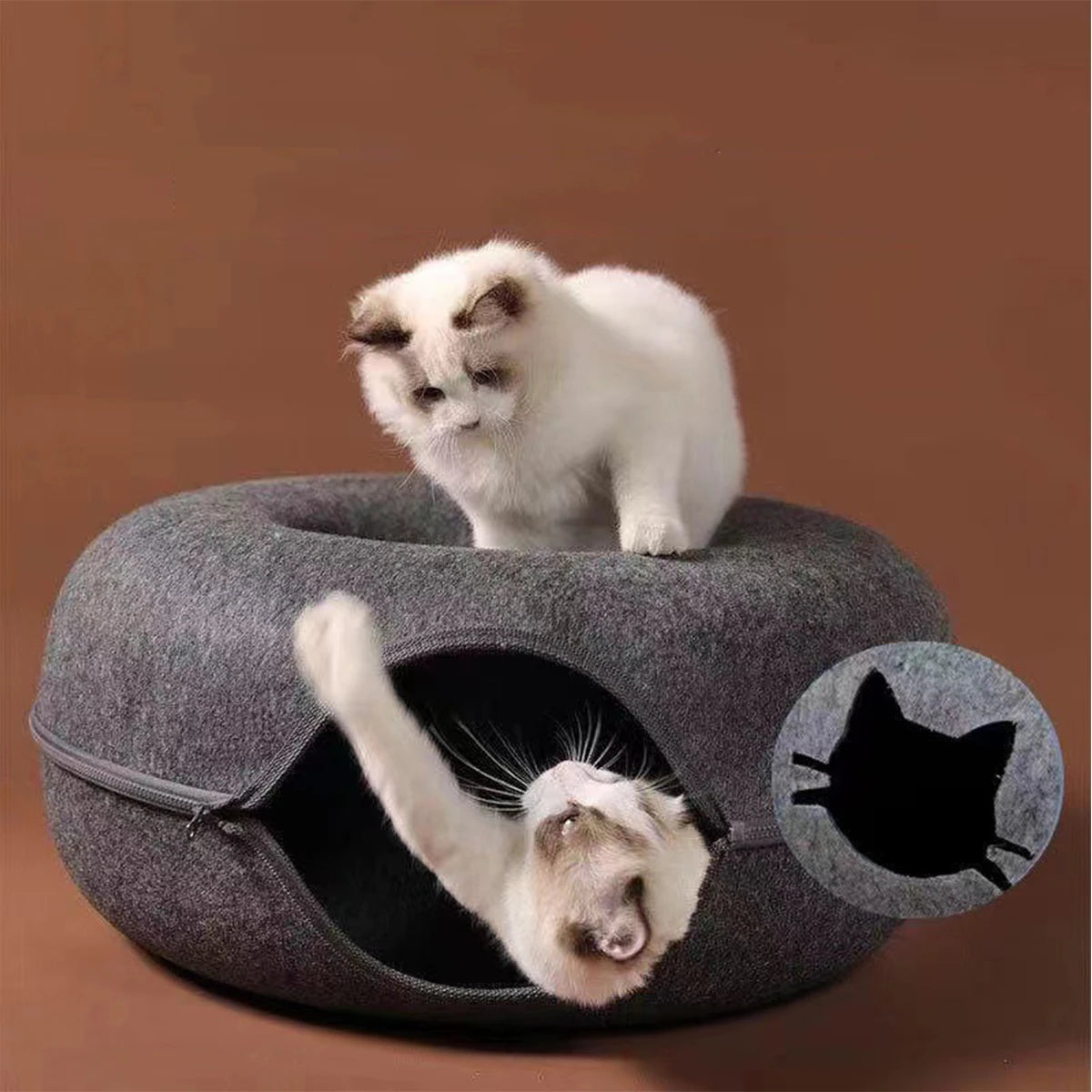 🏠 Nido Túnel de Fieltro para Gatos