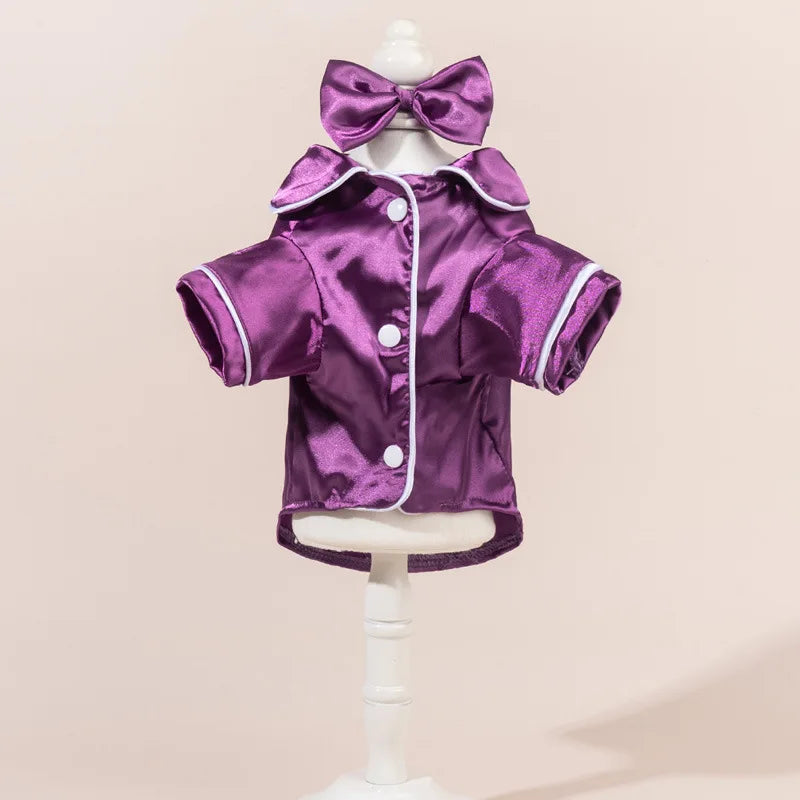 🎀 Pijama de Satín con Moño para Perros