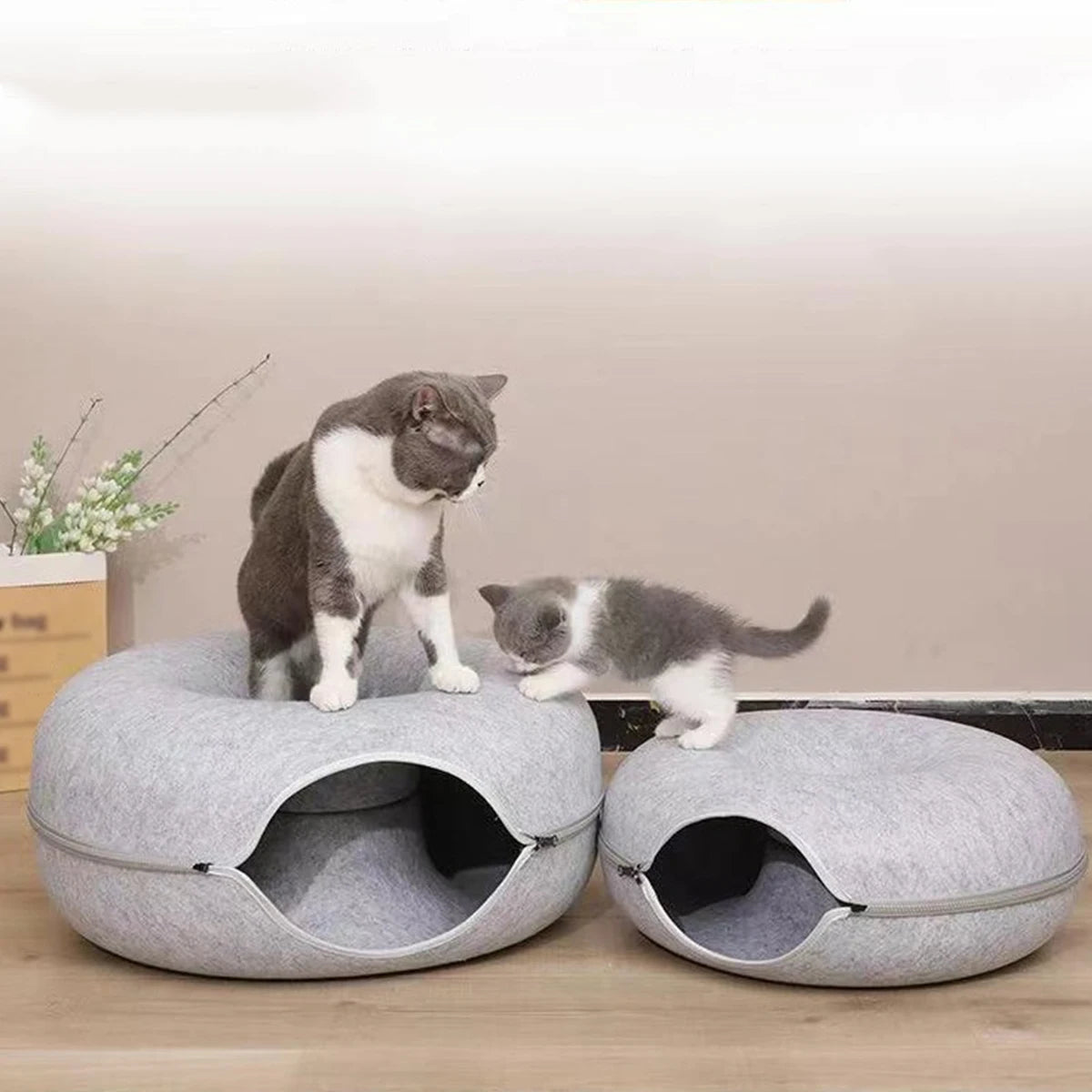 🏠 Nido Túnel de Fieltro para Gatos
