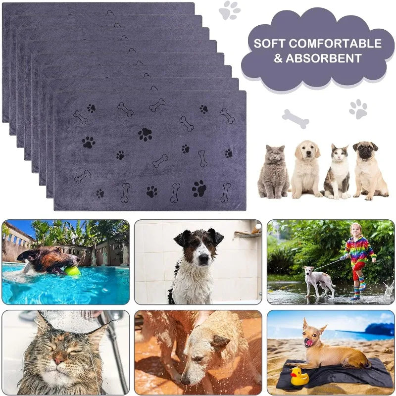 🧻 Toalla de Microfibra de Secado Rápido para Mascotas