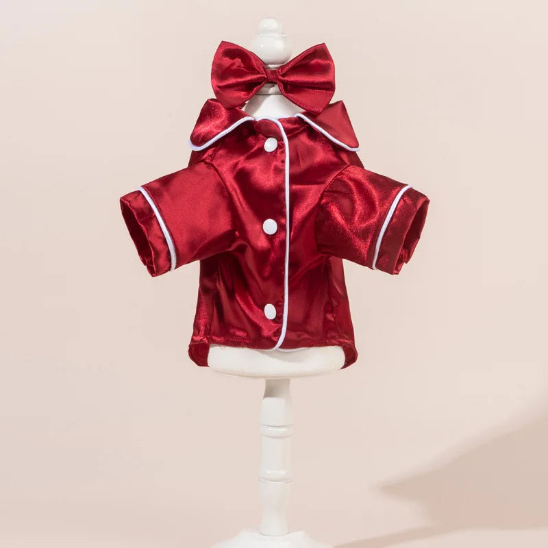 🎀 Pijama de Satín con Moño para Perros