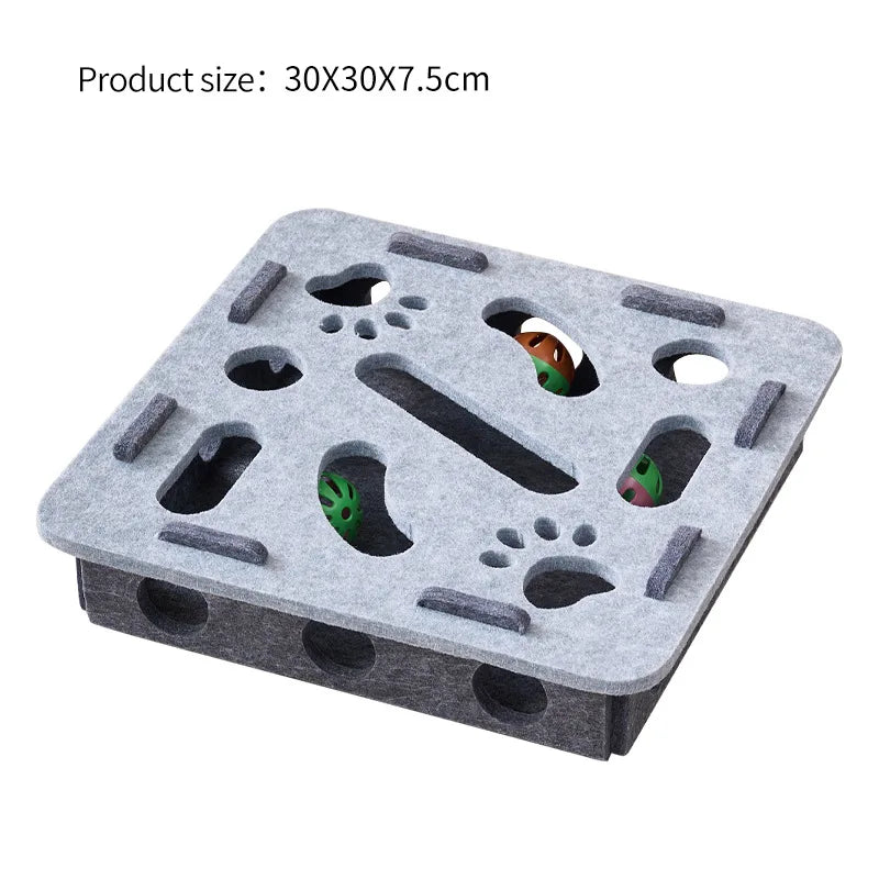 🧩 Caja Rompecabezas de Fieltro para Gatos