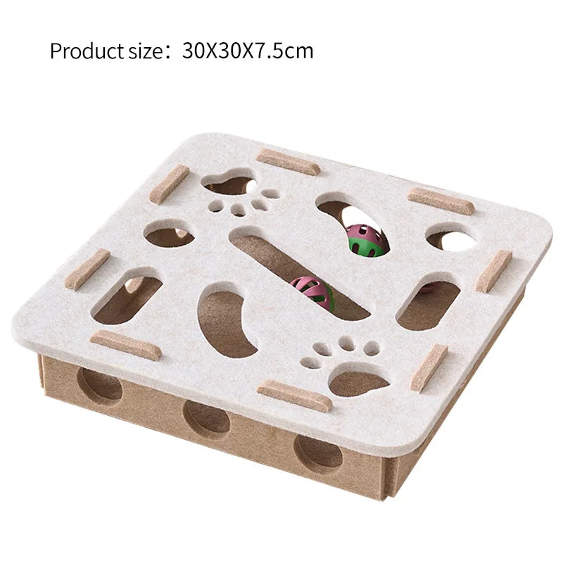 🧩 Caja Rompecabezas de Fieltro para Gatos