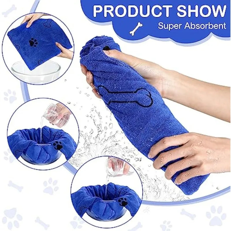 🧻 Toalla de Microfibra de Secado Rápido para Mascotas